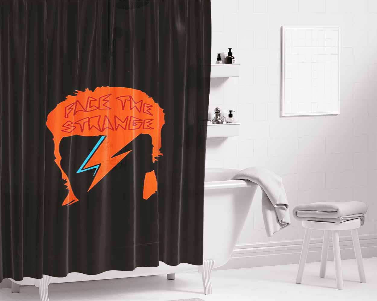 David Bogie Bathroom Shower Curtain Fabric Waterproof | 66 X 72 Inch