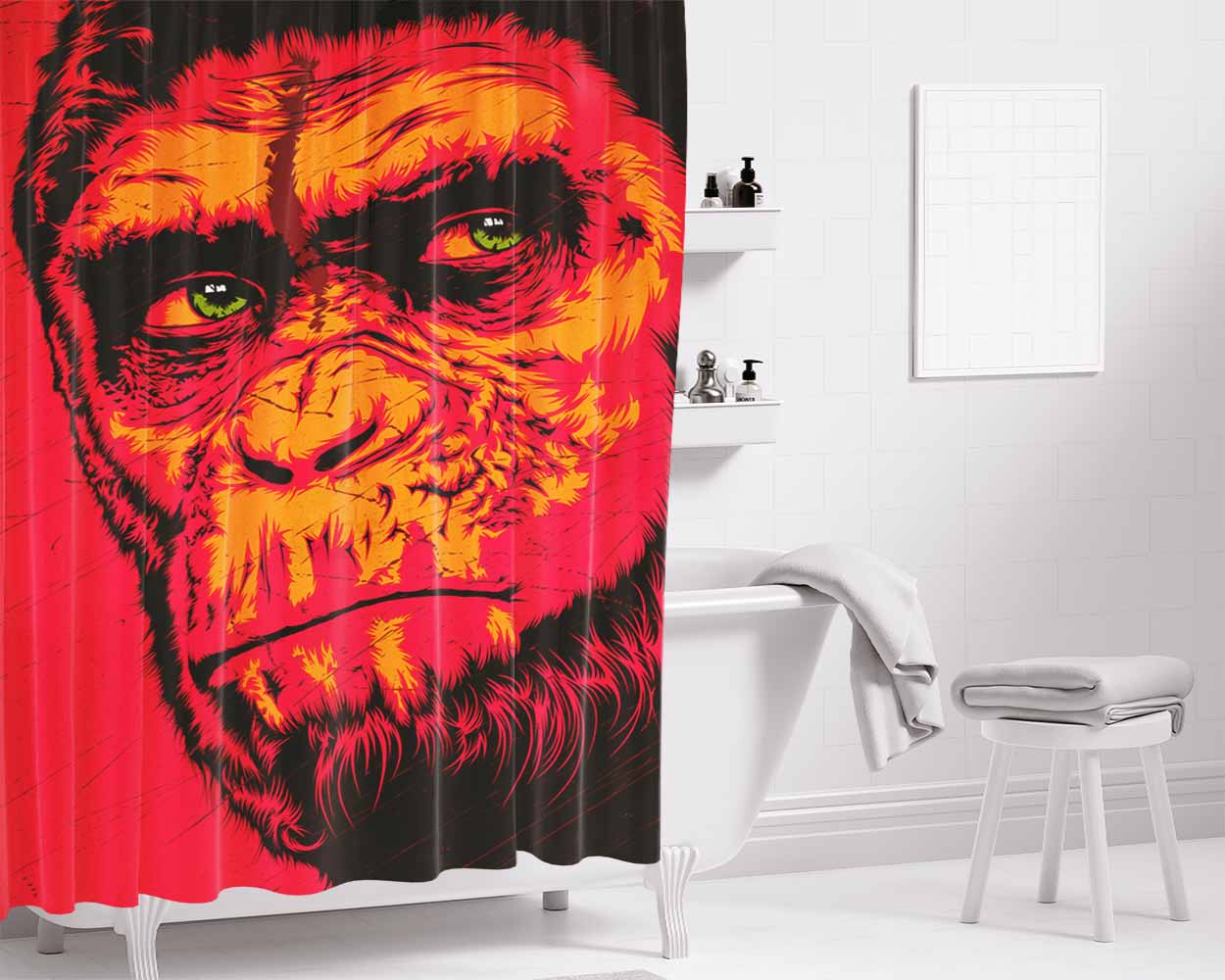 Dawgs Logo Bathroom Shower Curtain Fabric Waterproof | 66 X 72 Inch