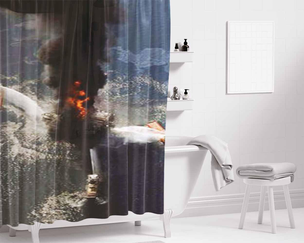 Decoupage Designs Bathroom Shower Curtain Fabric Waterproof | 66 X 72 Inch