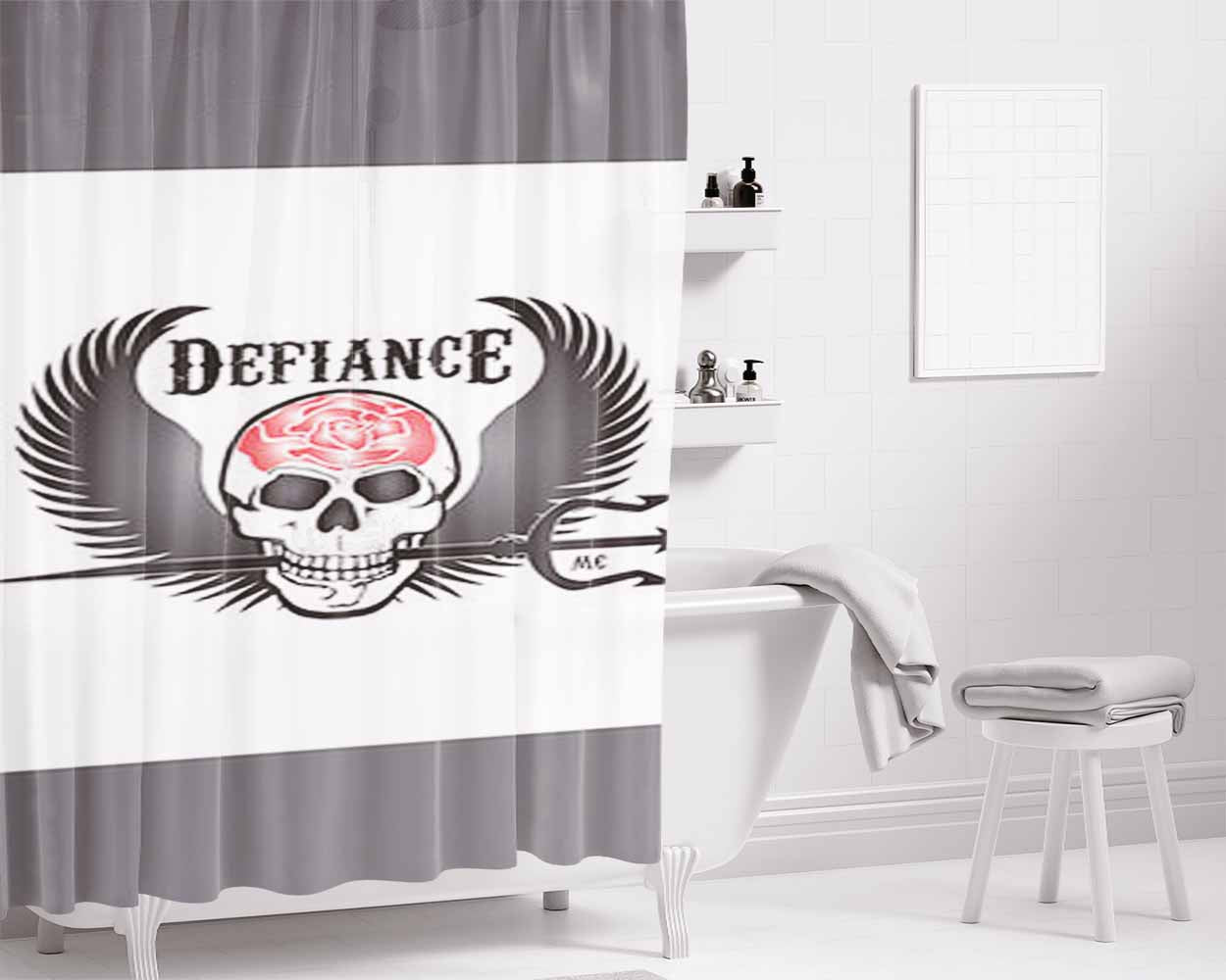 Def Leppard Skull Bathroom Shower Curtain Fabric Waterproof | 66 X 72 Inch