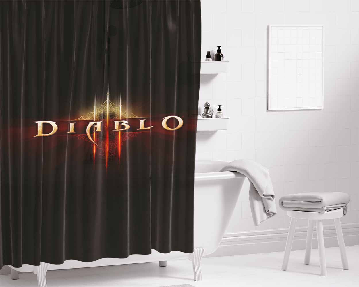 Diablo 3 Reaper Of Souls Bathroom Shower Curtain Fabric Waterproof | 66 X 72 Inch