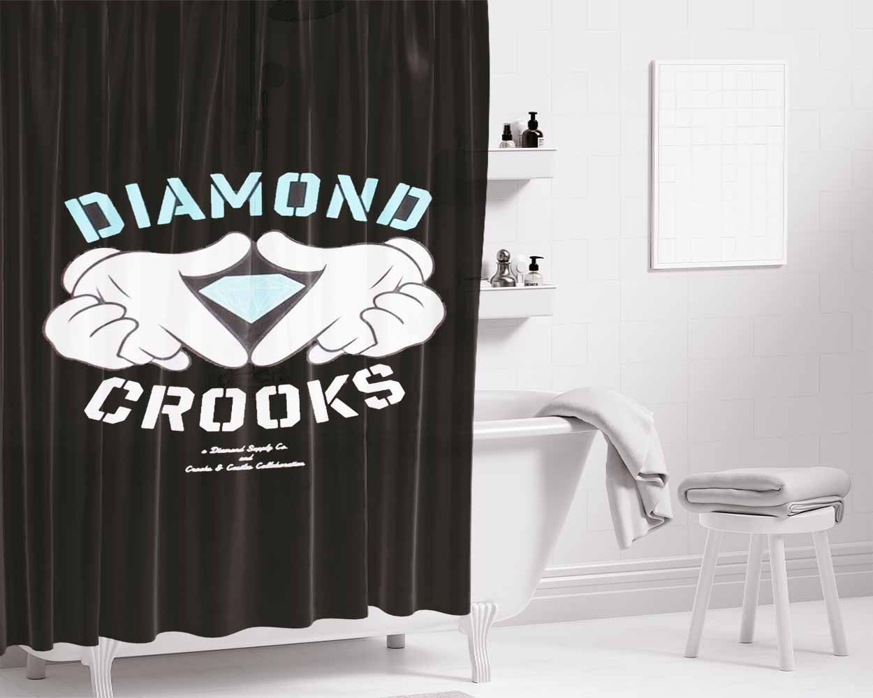 Diablo Montenegoro Bathroom Shower Curtain Fabric Waterproof | 66 X 72 Inch