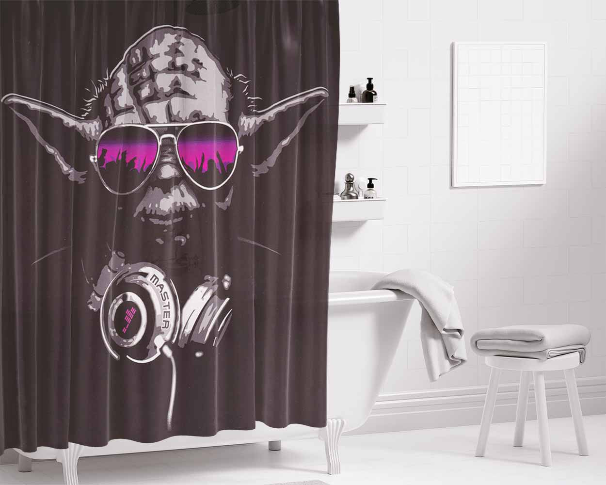 Dj Turntable Bathroom Shower Curtain Fabric Waterproof | 66 X 72 Inch