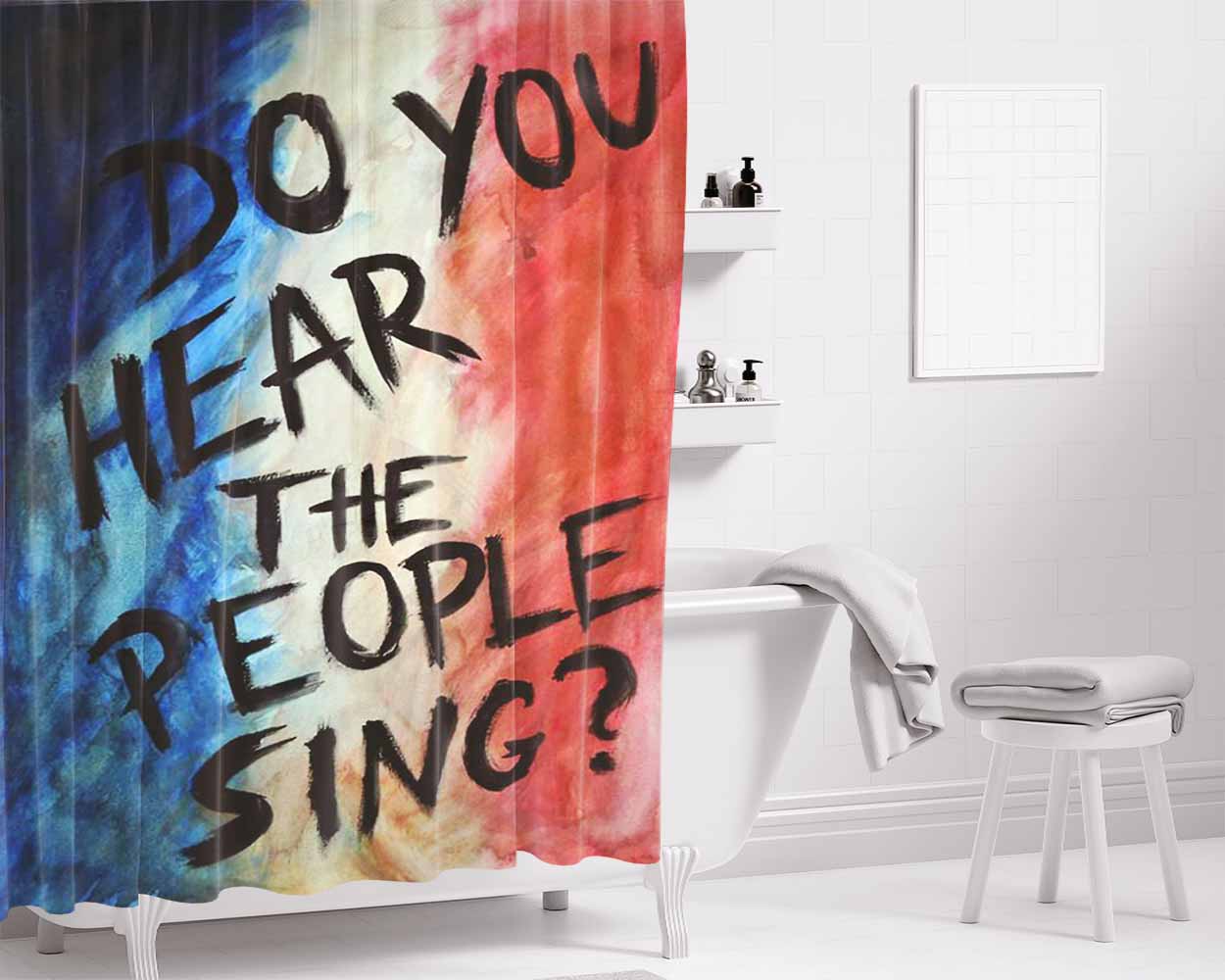 Dna Nanoschematic Blue Bathroom Shower Curtain Fabric Waterproof | 66 X 72 Inch
