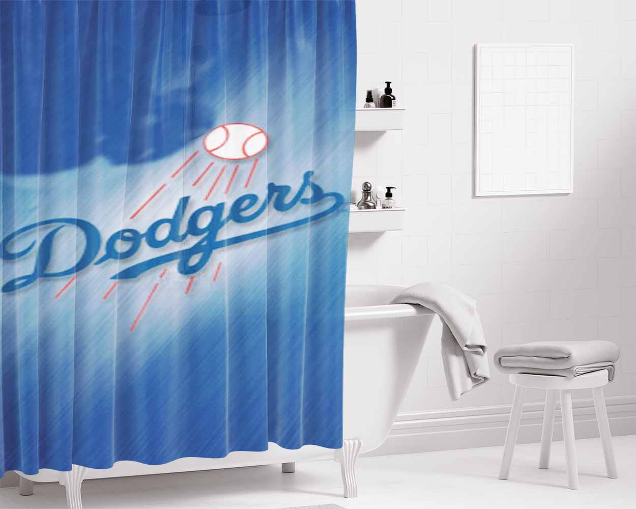 Dodgers 42 Poster Bathroom Shower Curtain Fabric Waterproof | 66 X 72 Inch