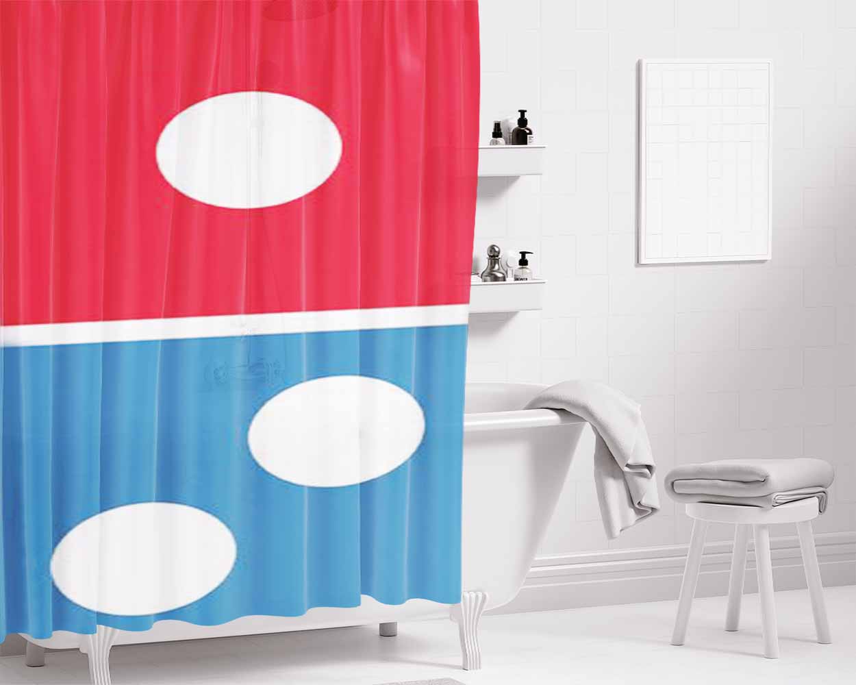 Dominican Republic Flag Bathroom Shower Curtain Fabric Waterproof | 66 X 72 Inch
