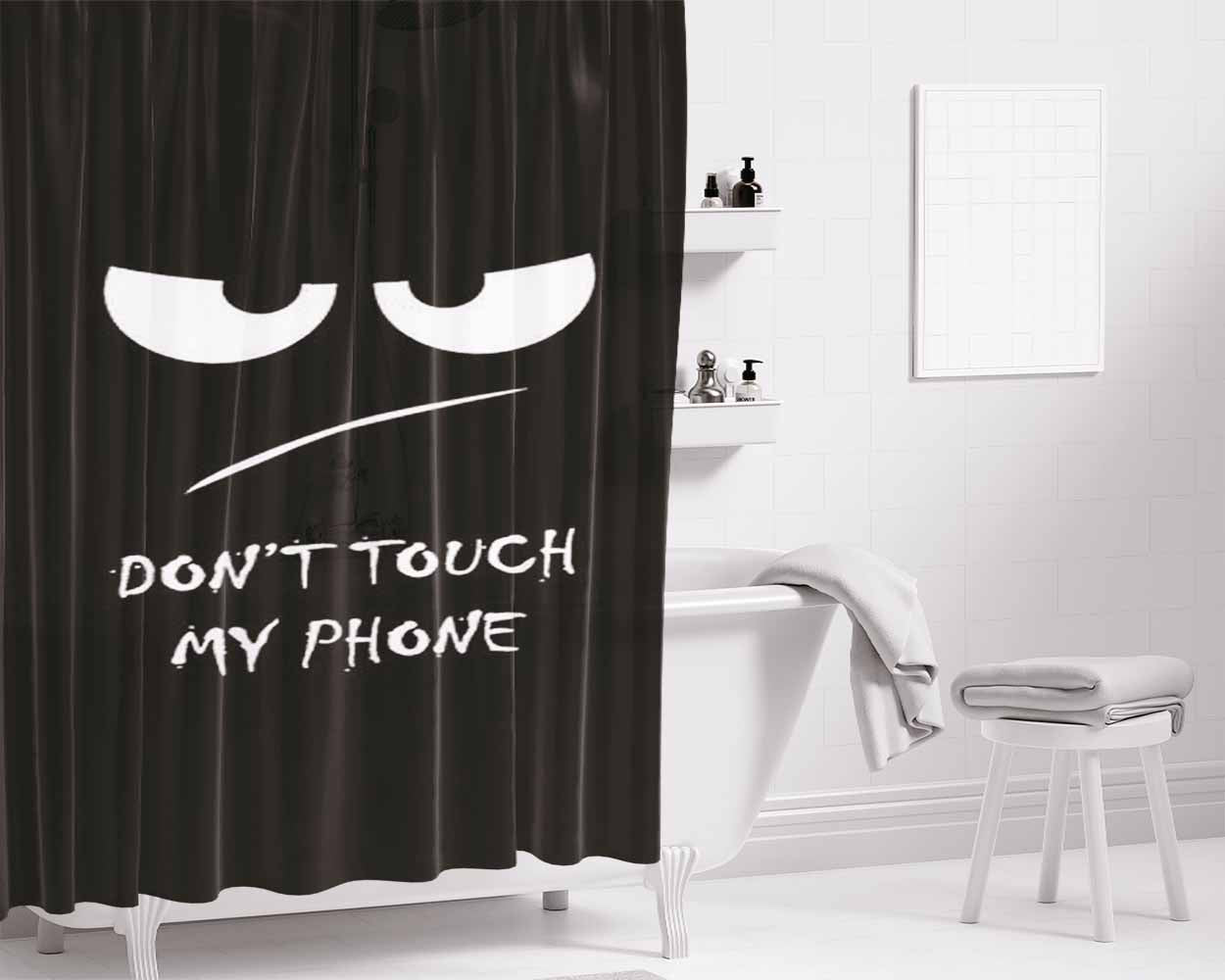 Dont Panic Bathroom Shower Curtain Fabric Waterproof | 66 X 72 Inch