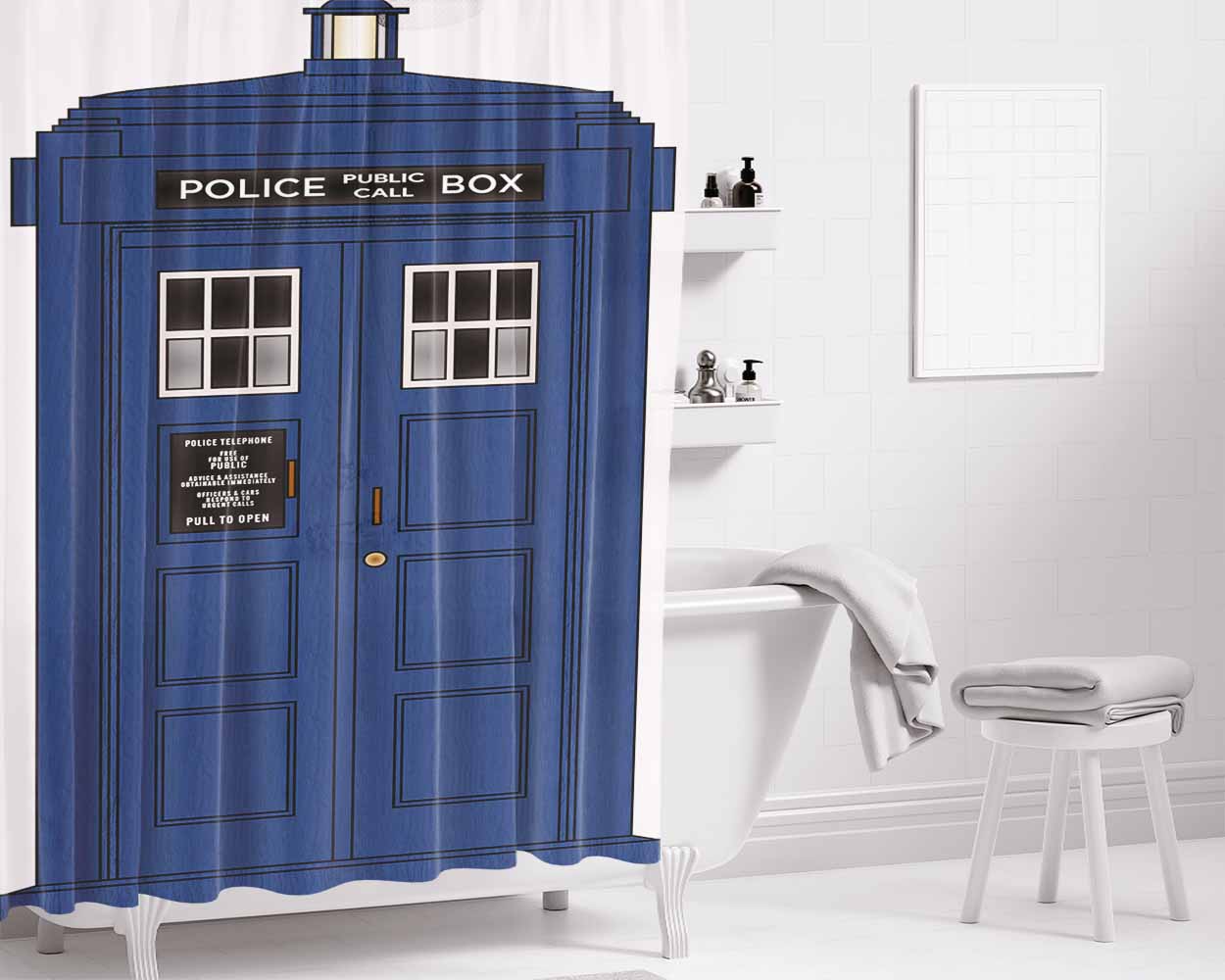 Dr Who Ocean'S Eleven Bathroom Shower Curtain Fabric Waterproof | 66 X 72 Inch