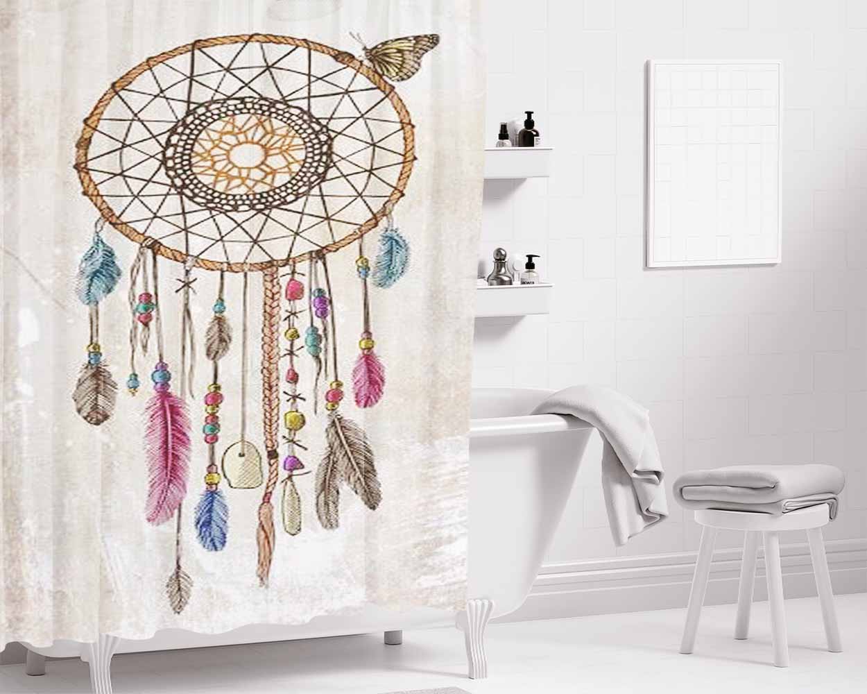 Dream Catcher Beautiful Bathroom Shower Curtain Fabric Waterproof | 66 X 72 Inch