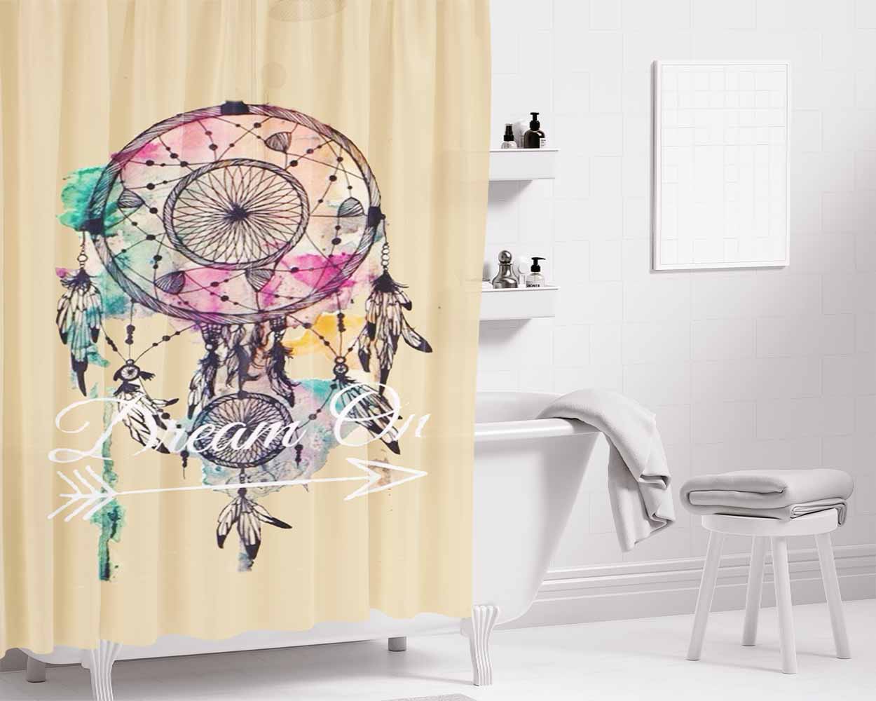 Dream Catcher In Galaxy Bathroom Shower Curtain Fabric Waterproof | 66 X 72 Inch