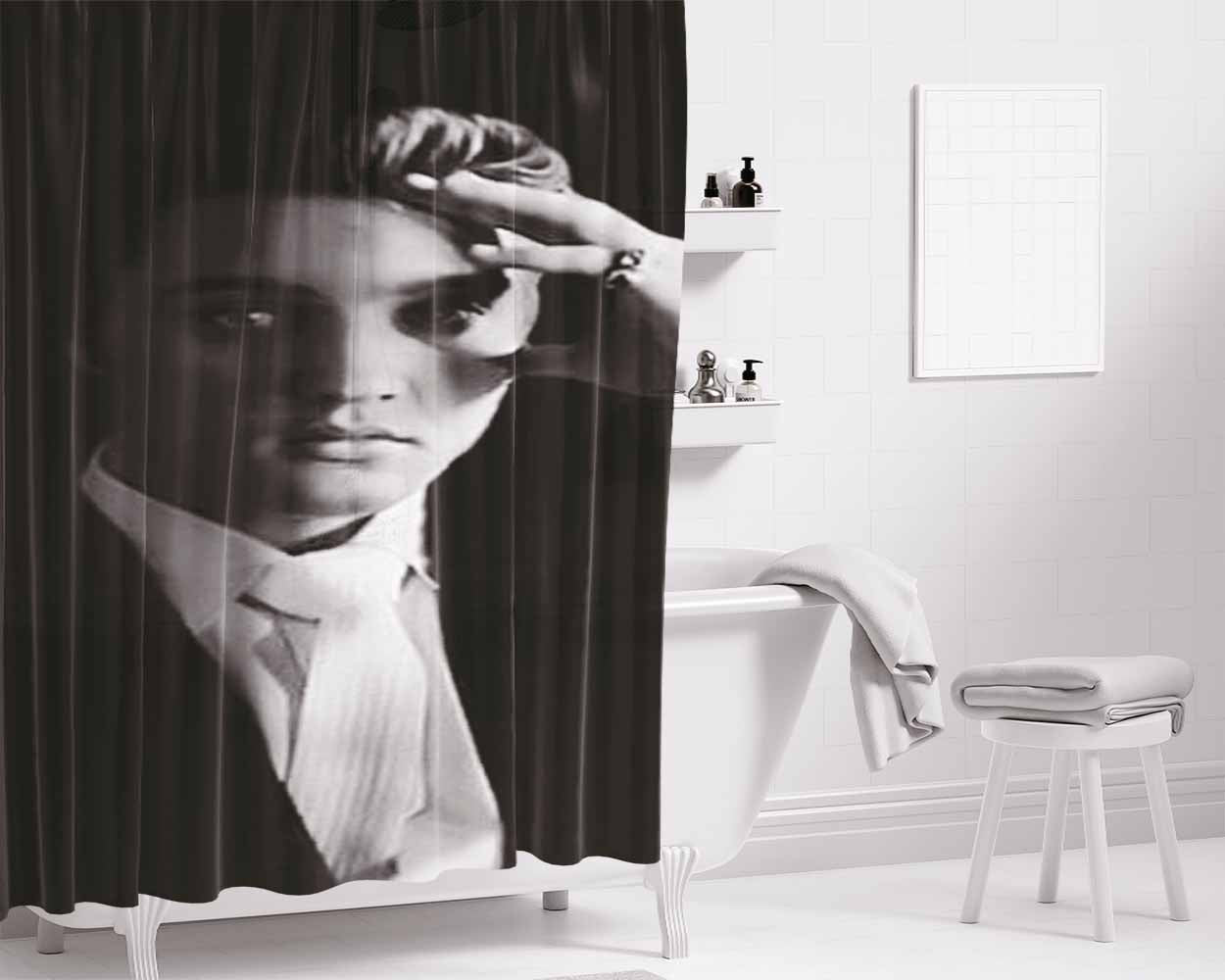 Elvis Hand On Forehead Bathroom Shower Curtain Fabric Waterproof | 66 X 72 Inch