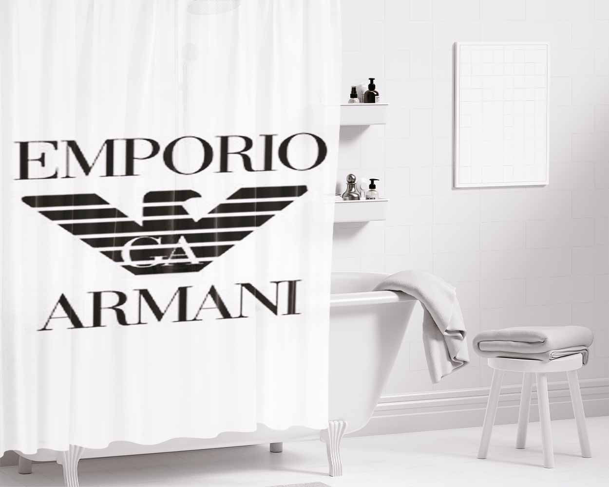 Emporio Armani Bathroom Shower Curtain Fabric Waterproof | 66 X 72 Inch