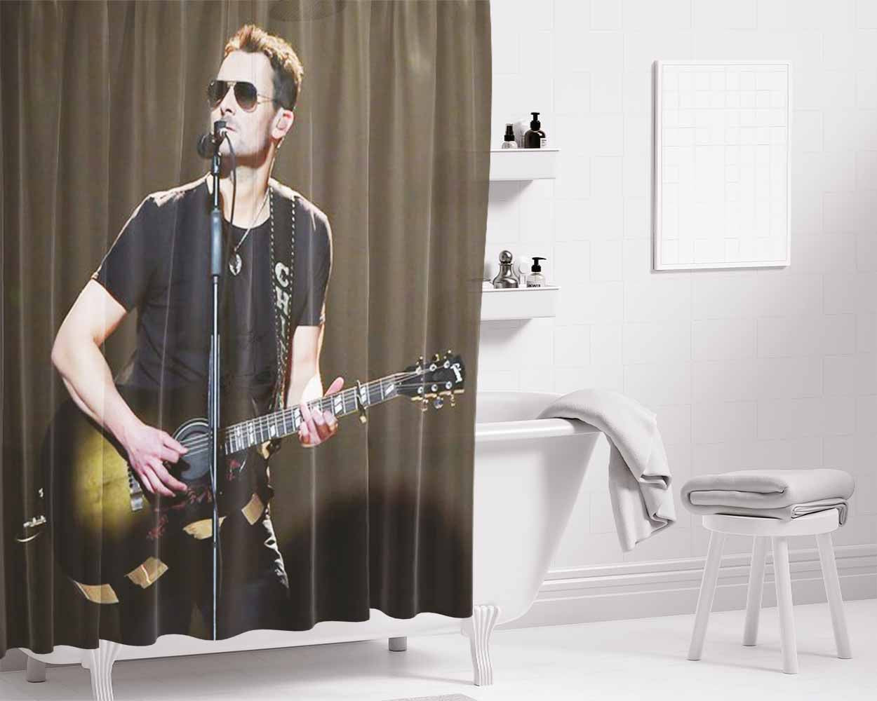 Eric Church Signature 3 Bathroom Shower Curtain Fabric Waterproof | 66 X 72 Inch