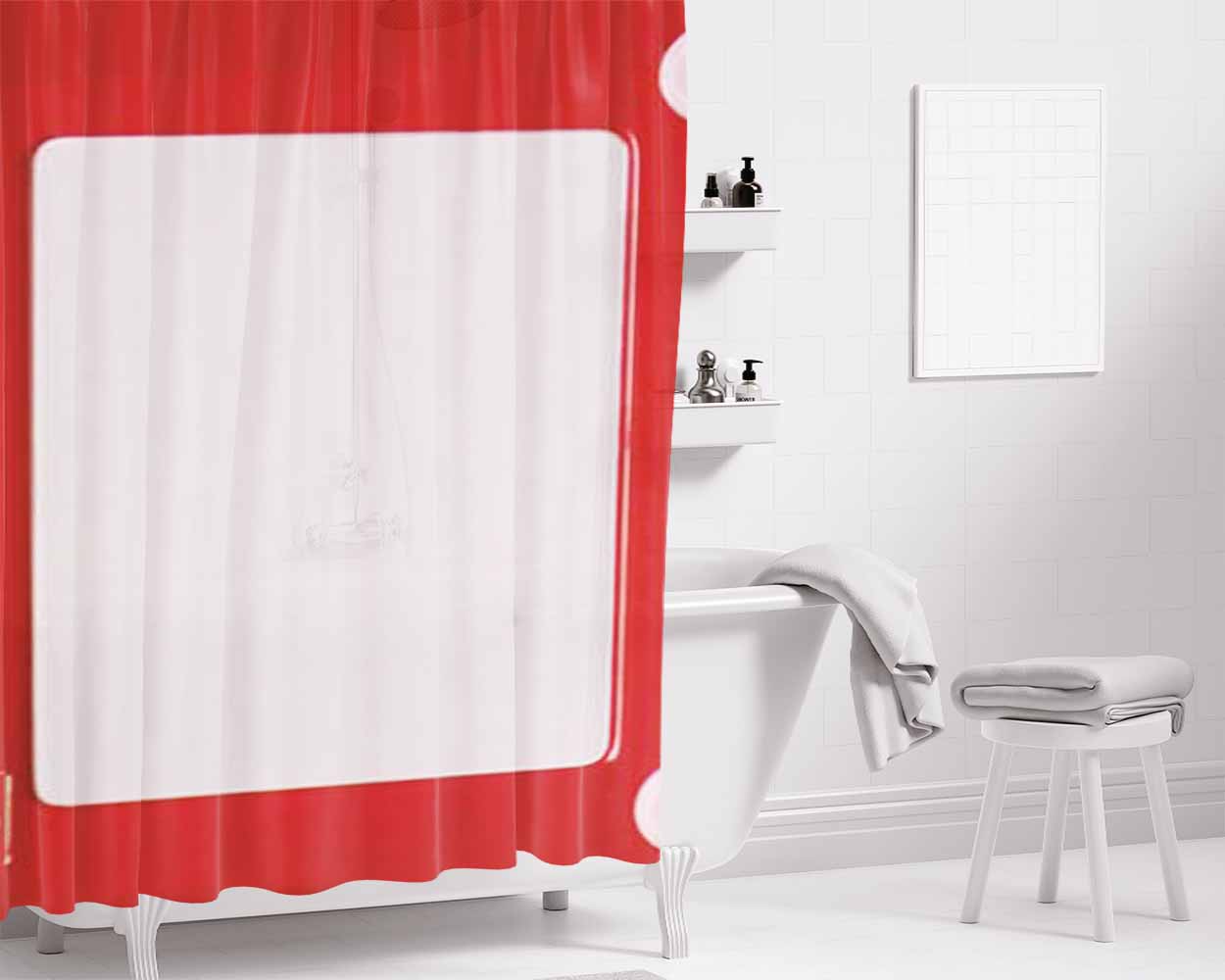Etch A Sketch Blank Bathroom Shower Curtain Fabric Waterproof | 66 X 72 Inch