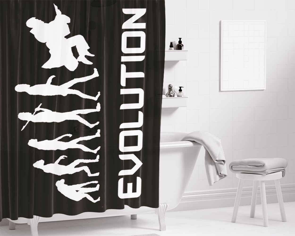 Evolution Of Quidditch Bathroom Shower Curtain Fabric Waterproof | 66 X 72 Inch
