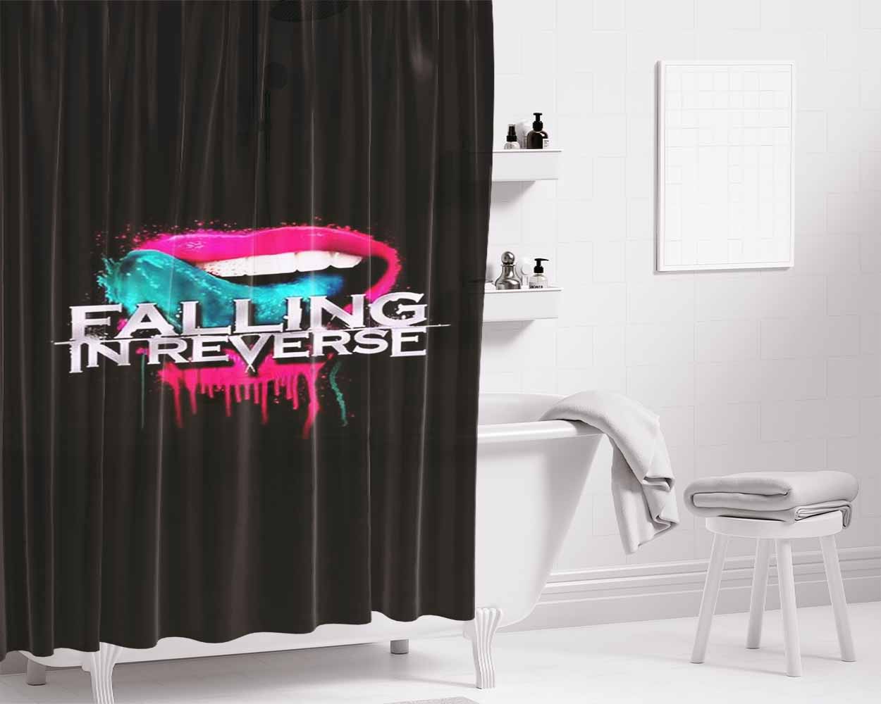 Falling In Reverse Rock Band Bathroom Shower Curtain Fabric Waterproof | 66 X 72 Inch