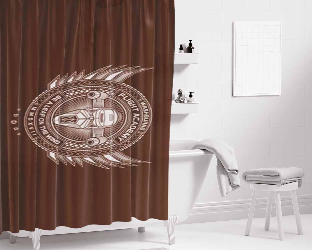Firefly Flight Academy Logo Bathroom Shower Curtain Fabric Waterproof | 66 X 72 Inch