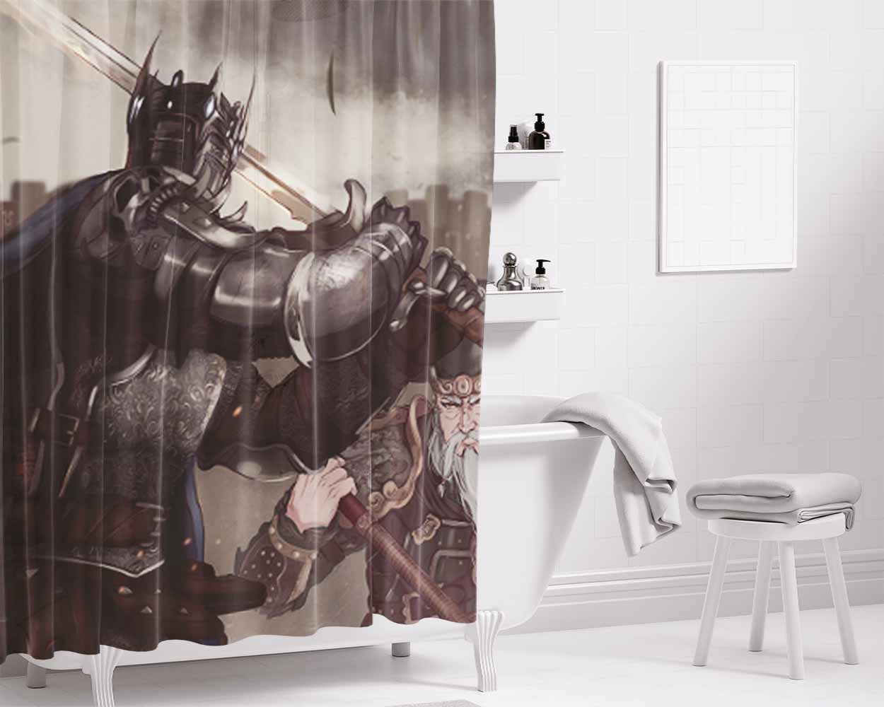 For Honor Knight Game Bathroom Shower Curtain Fabric Waterproof | 66 X 72 Inch