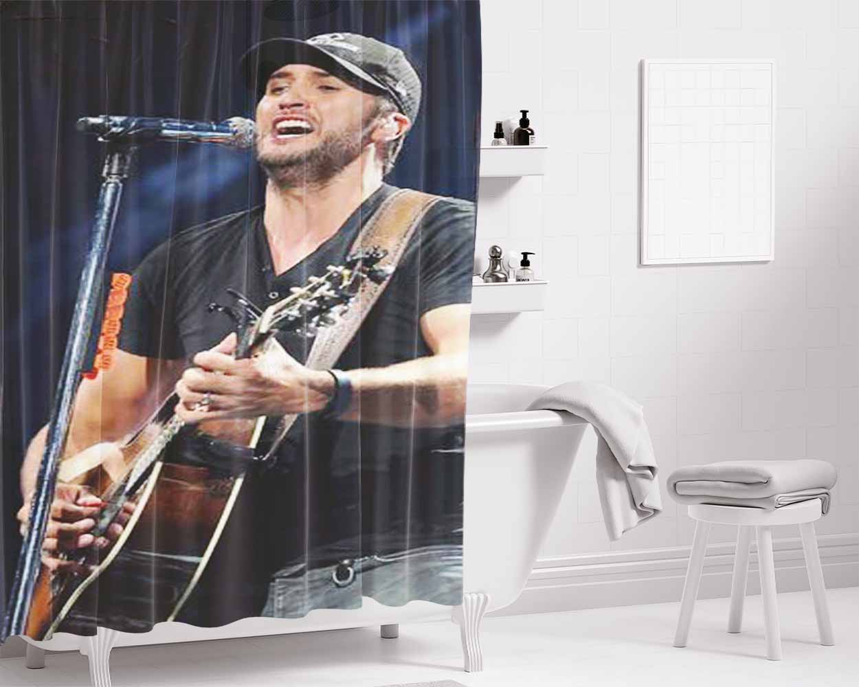 Frankie Ballard Bathroom Shower Curtain Fabric Waterproof | 66 X 72 Inch