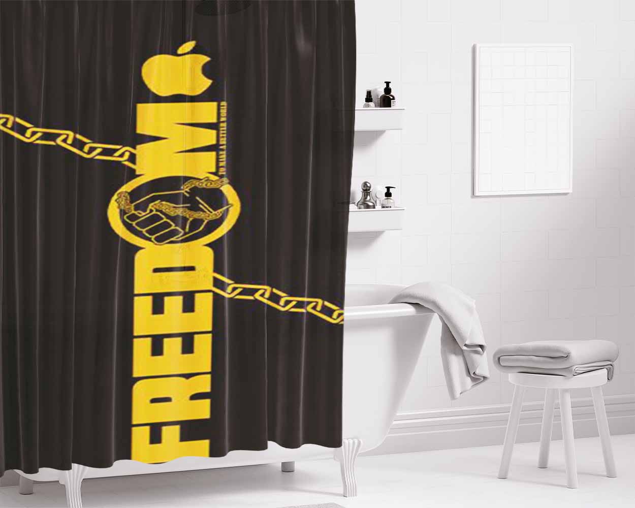 Freedom Bathroom Shower Curtain Fabric Waterproof | 66 X 72 Inch