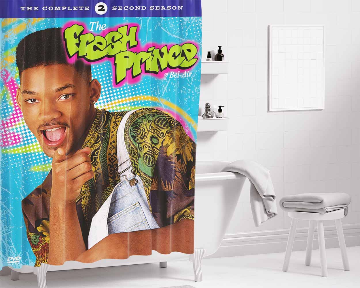 Fresh Prince Movie Bathroom Shower Curtain Fabric Waterproof | 66 X 72 Inch