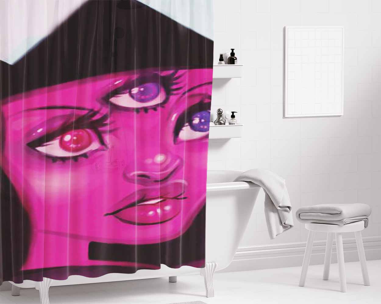 Garnet Face Bathroom Shower Curtain Fabric Waterproof | 66 X 72 Inch