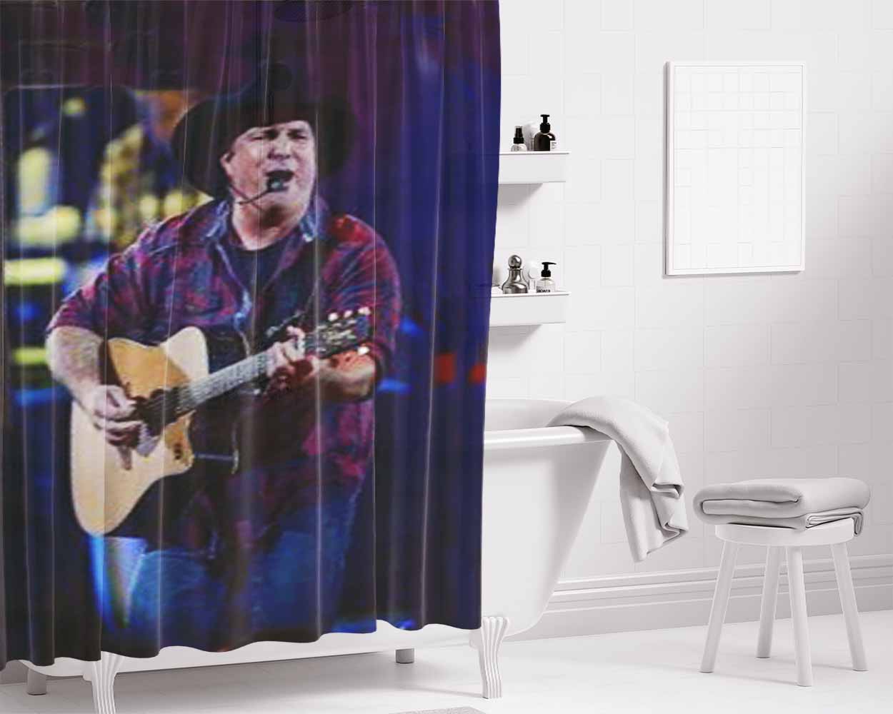 Garth Brooks Concert Bathroom Shower Curtain Fabric Waterproof | 66 X 72 Inch