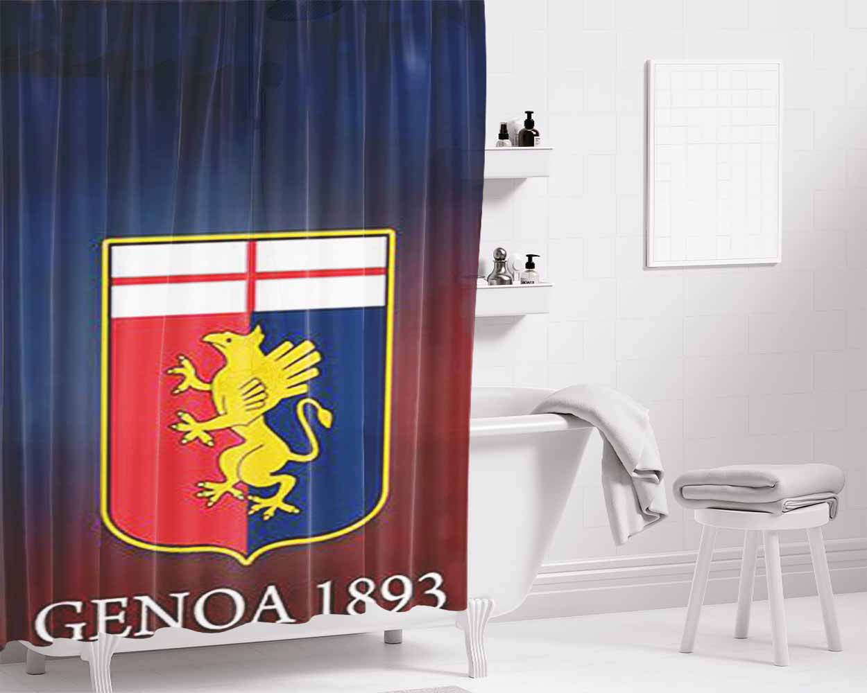 Genoa 1893 Bathroom Shower Curtain Fabric Waterproof | 66 X 72 Inch