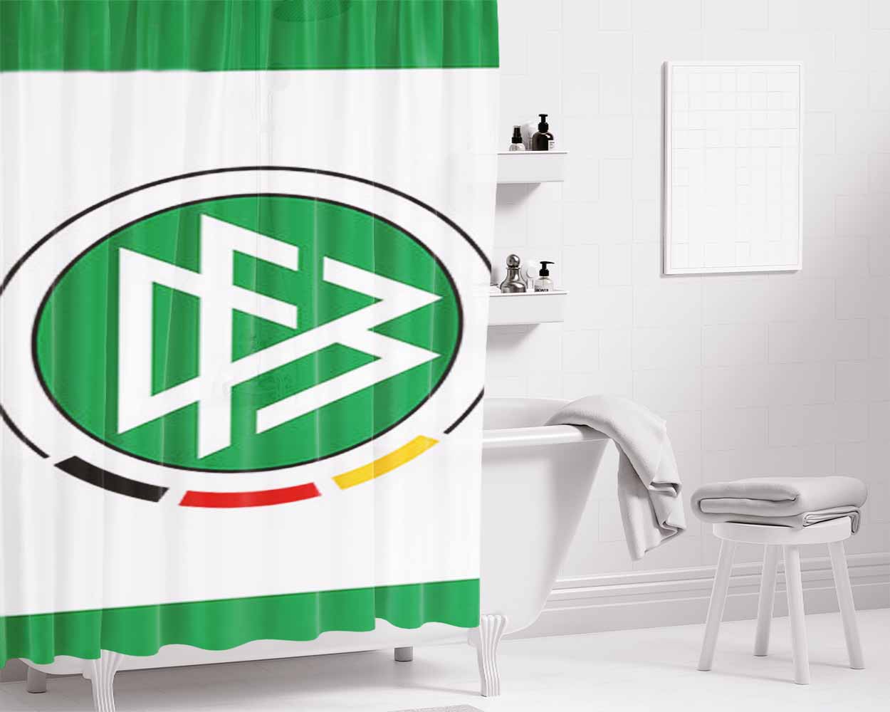 Germany Dfb Football Logo 2012 Bathroom Shower Curtain Fabric Waterproof | 66 X 72 Inch