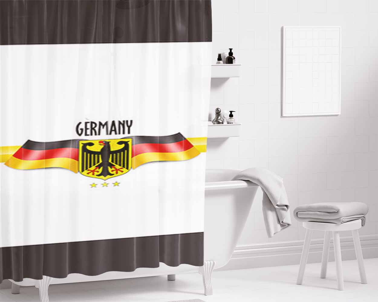Germany Hannover Bathroom Shower Curtain Fabric Waterproof | 66 X 72 Inch