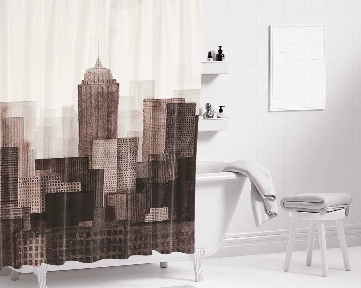 Germany Bathroom Shower Curtain Fabric Waterproof | 66 X 72 Inch