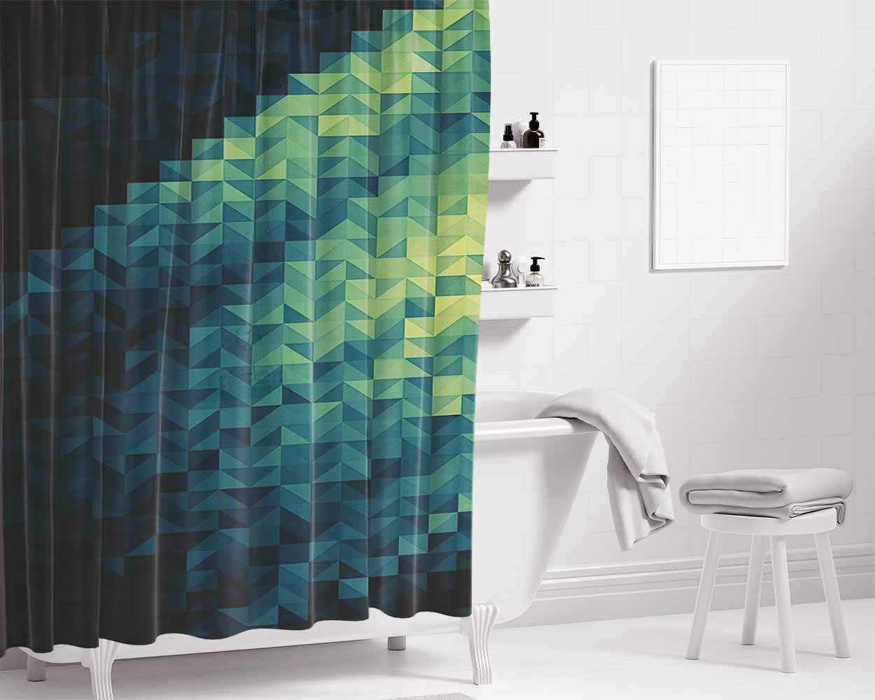 Glass Galaxy Bathroom Shower Curtain Fabric Waterproof | 66 X 72 Inch