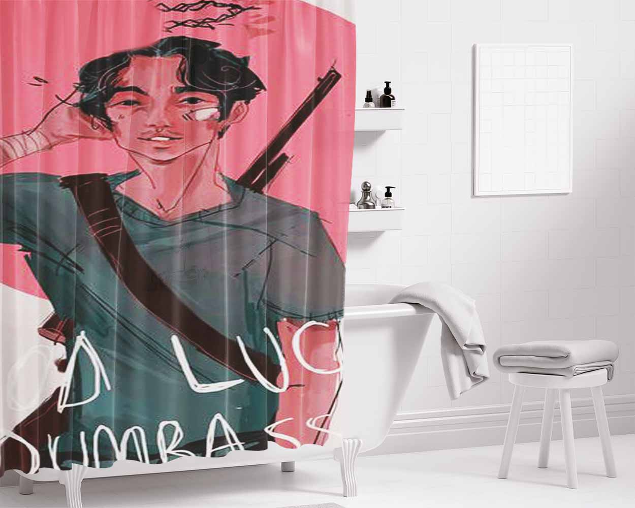 Glenn Rhee Is 100% Ok And Not Dead Bathroom Shower Curtain Fabric Waterproof | 66 X 72 Inch