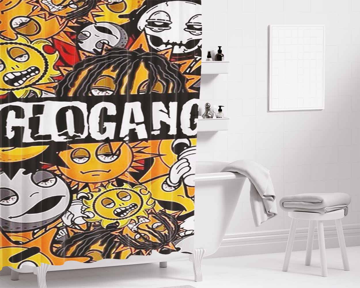 Glo Gang Bathroom Shower Curtain Fabric Waterproof | 66 X 72 Inch