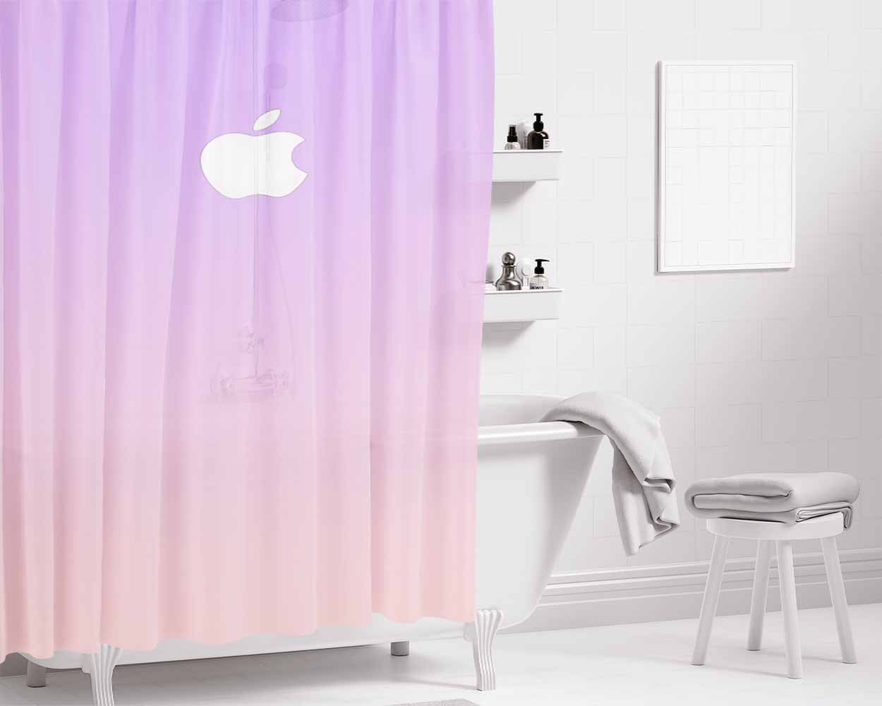 Gradient Fade Purple Pink Bathroom Shower Curtain Fabric Waterproof | 66 X 72 Inch
