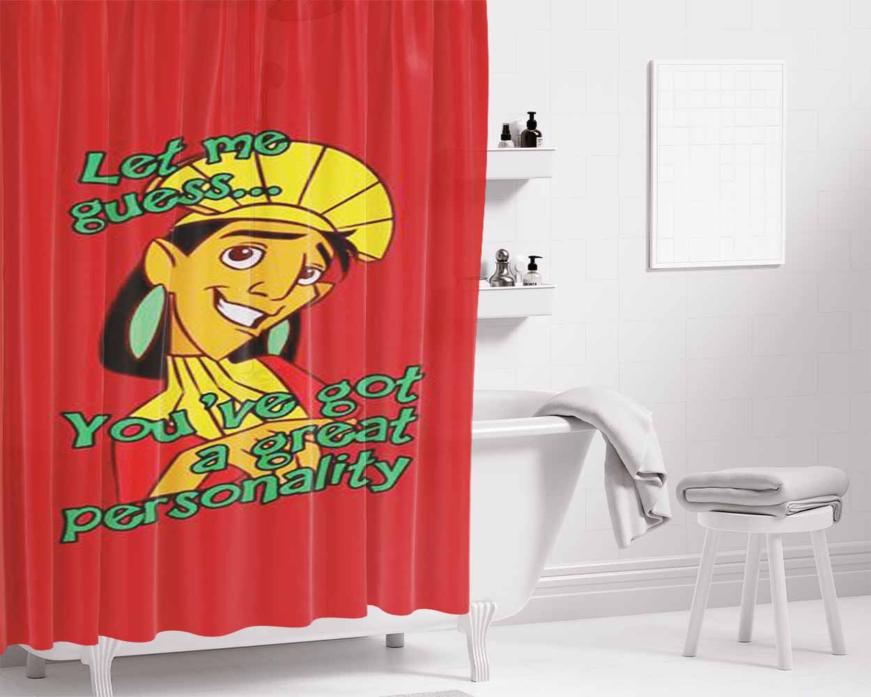 Great Personality Bathroom Shower Curtain Fabric Waterproof | 66 X 72 Inch