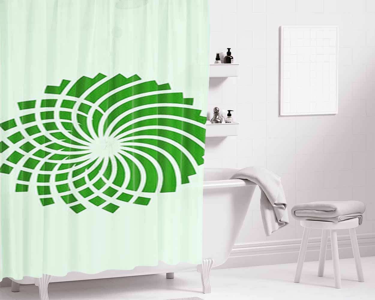 Green Party Logo Bathroom Shower Curtain Fabric Waterproof | 66 X 72 Inch