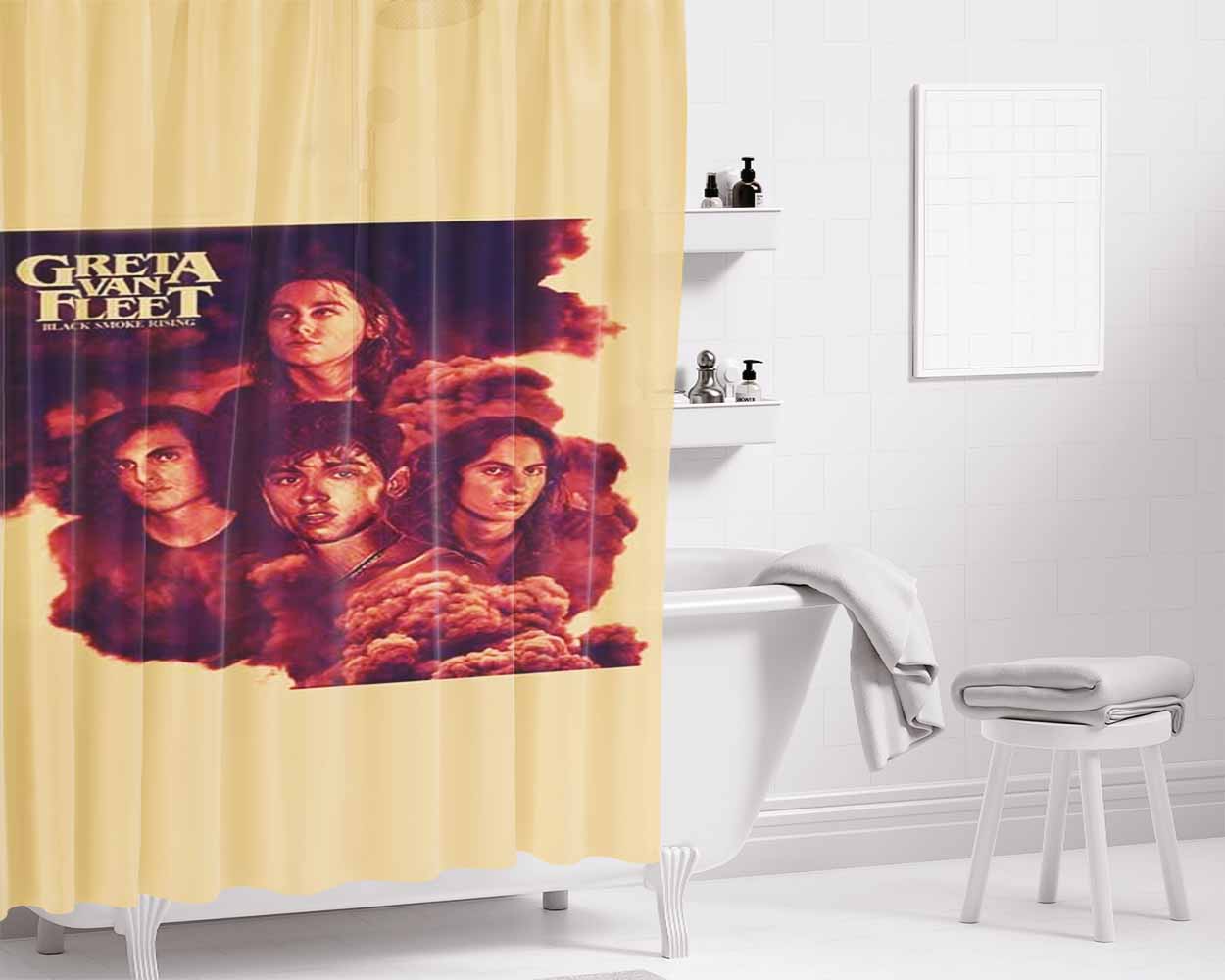 Greta Van Fleet Bathroom Shower Curtain Fabric Waterproof | 66 X 72 Inch