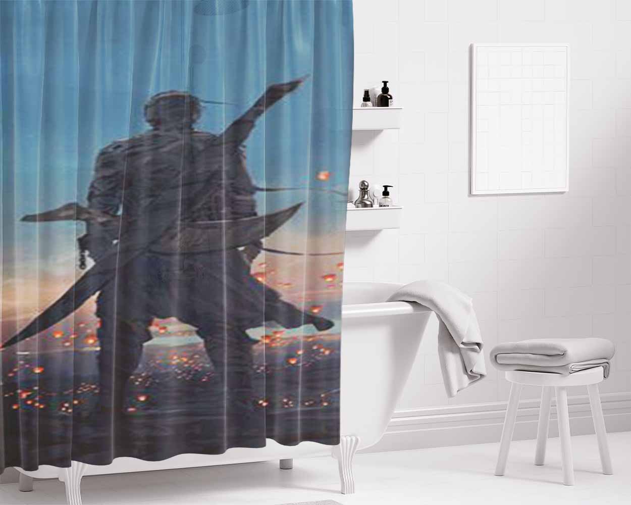 Guilt Of A Hero Bathroom Shower Curtain Fabric Waterproof | 66 X 72 Inch