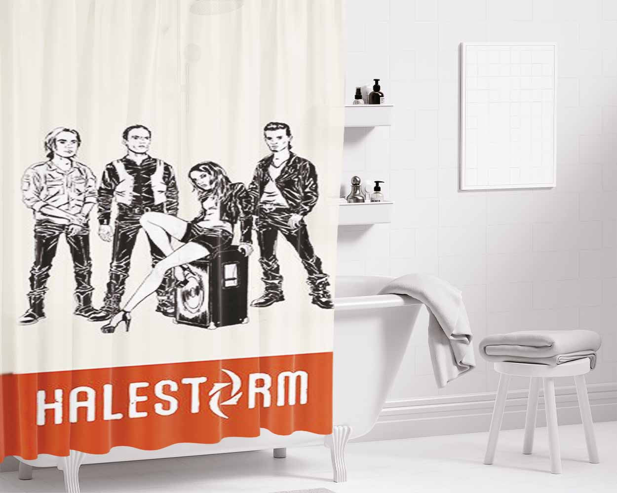 Halestorm Band Cover Album Bathroom Shower Curtain Fabric Waterproof | 66 X 72 Inch