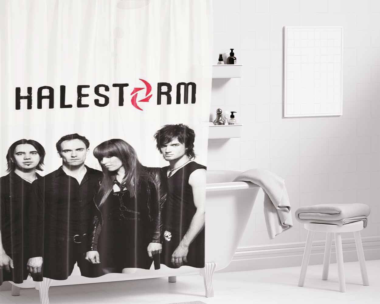 Halestorm Band Bathroom Shower Curtain Fabric Waterproof | 66 X 72 Inch