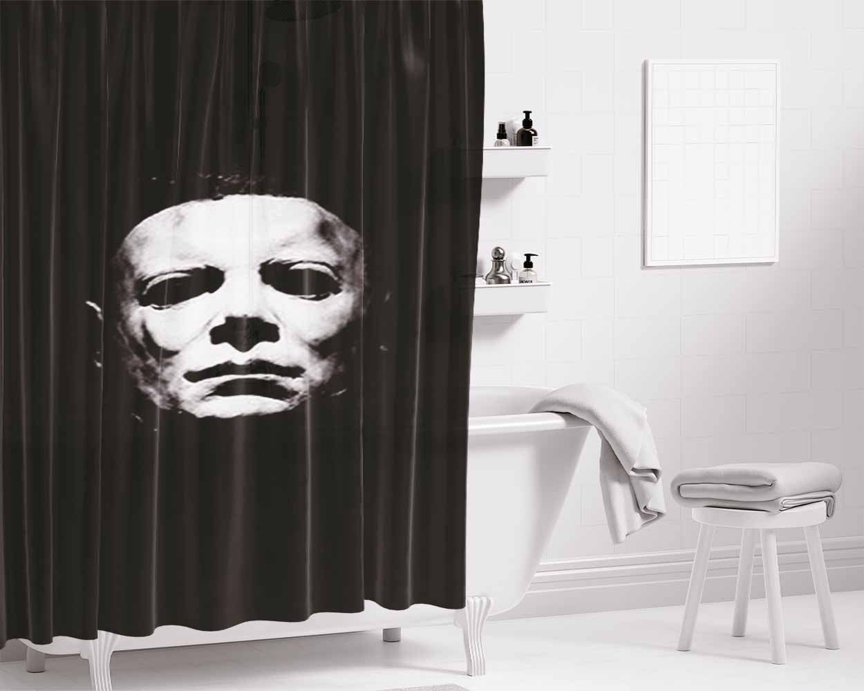 Halloween Michael Myers Bathroom Shower Curtain Fabric Waterproof | 66 X 72 Inch