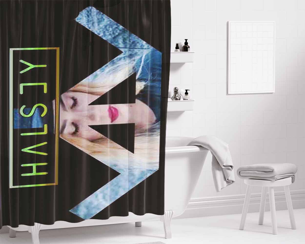 Halsey Photo Shape Bathroom Shower Curtain Fabric Waterproof | 66 X 72 Inch