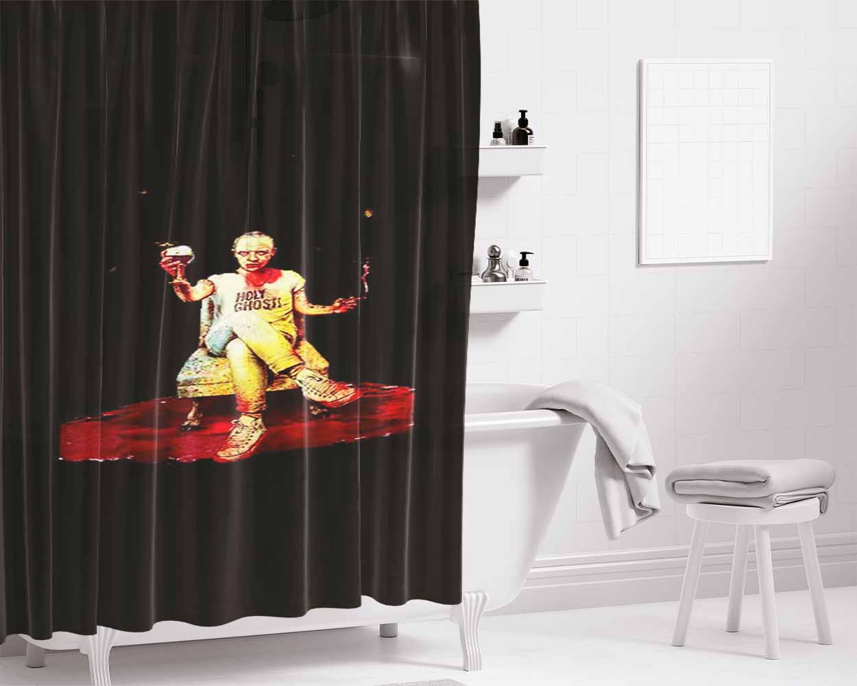 Hannibal Lecter Anthony Hopkins Film Art Hipster Illustration Bathroom Shower Curtain Fabric Waterproof | 66 X 72 Inch