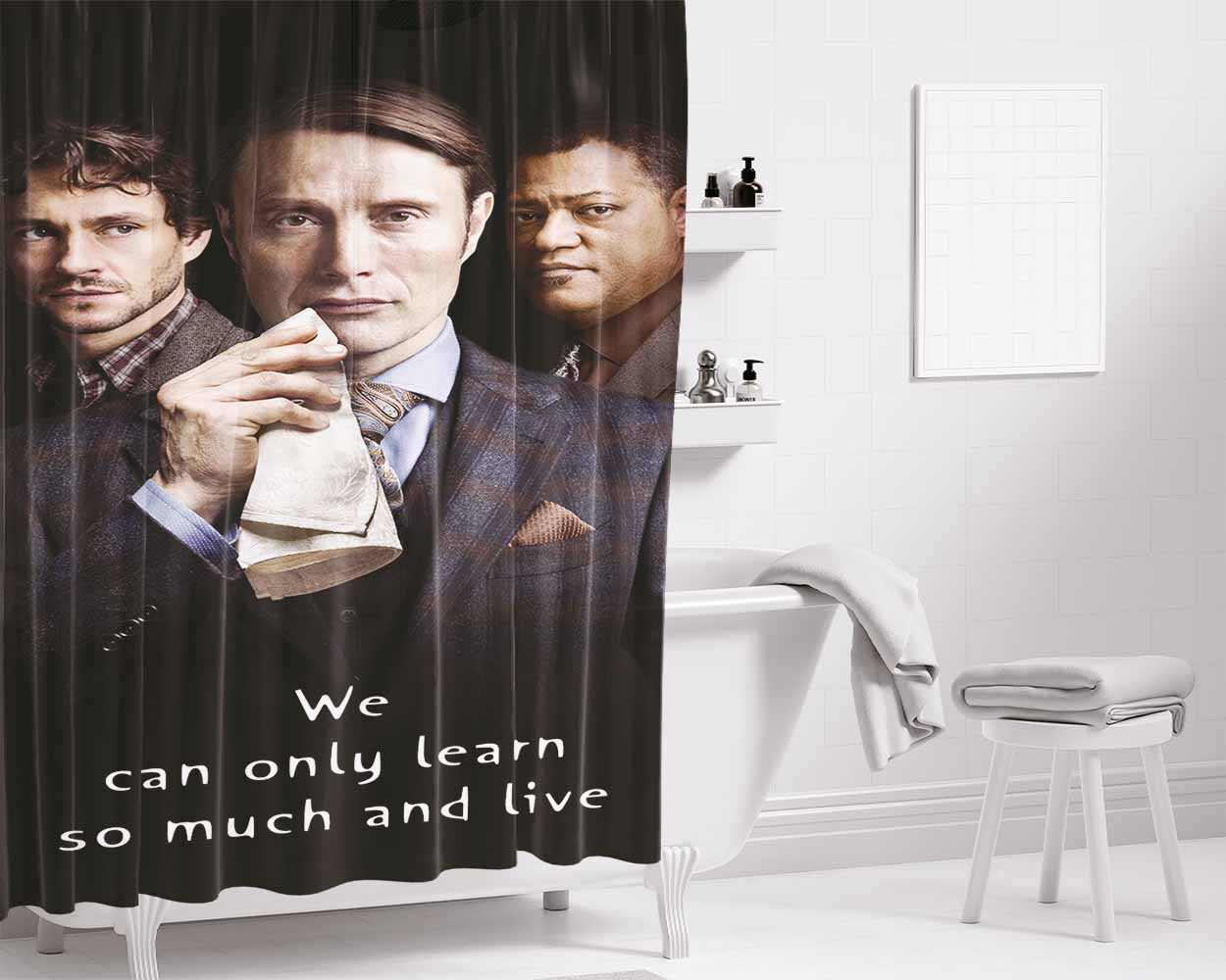 Hannibal Bathroom Shower Curtain Fabric Waterproof | 66 X 72 Inch