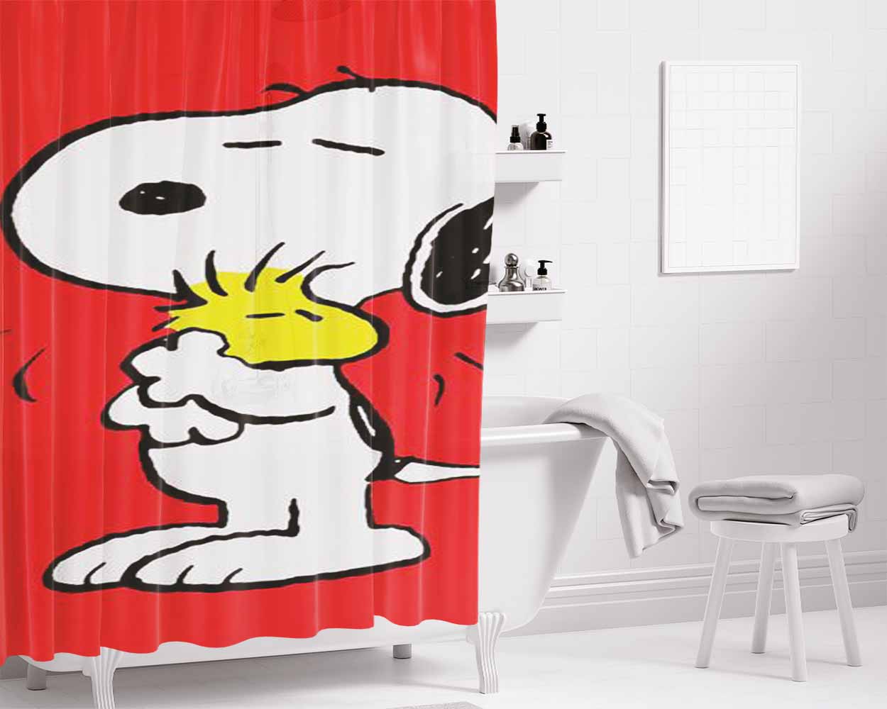 Happiness Is Bathroom Shower Curtain Fabric Waterproof | 66 X 72 Inch
