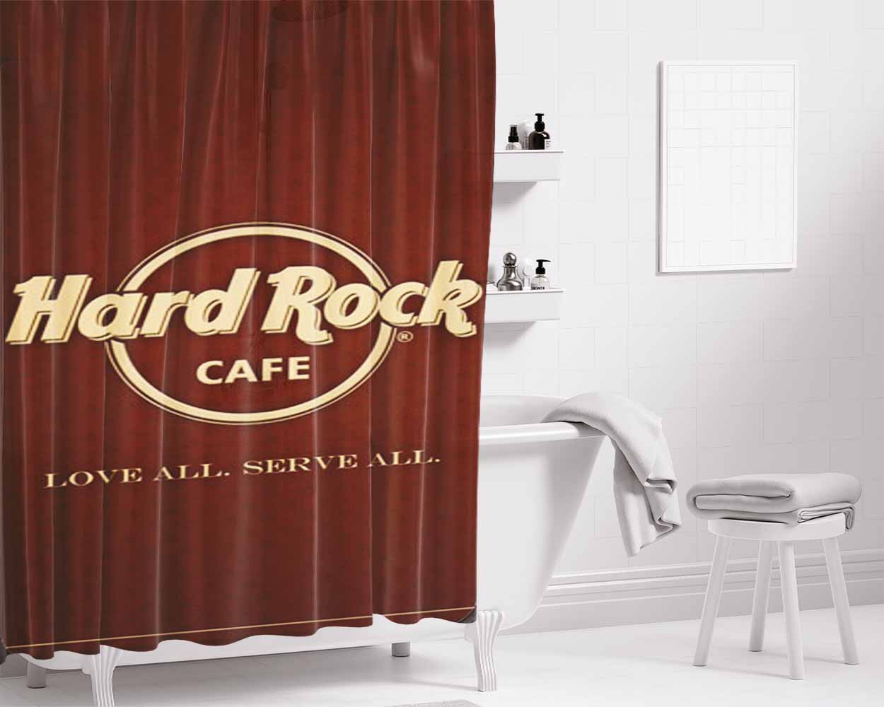 Hard Rock Cafe Bathroom Shower Curtain Fabric Waterproof | 66 X 72 Inch