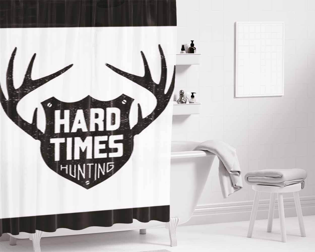 Hard Time Hunting Bathroom Shower Curtain Fabric Waterproof | 66 X 72 Inch