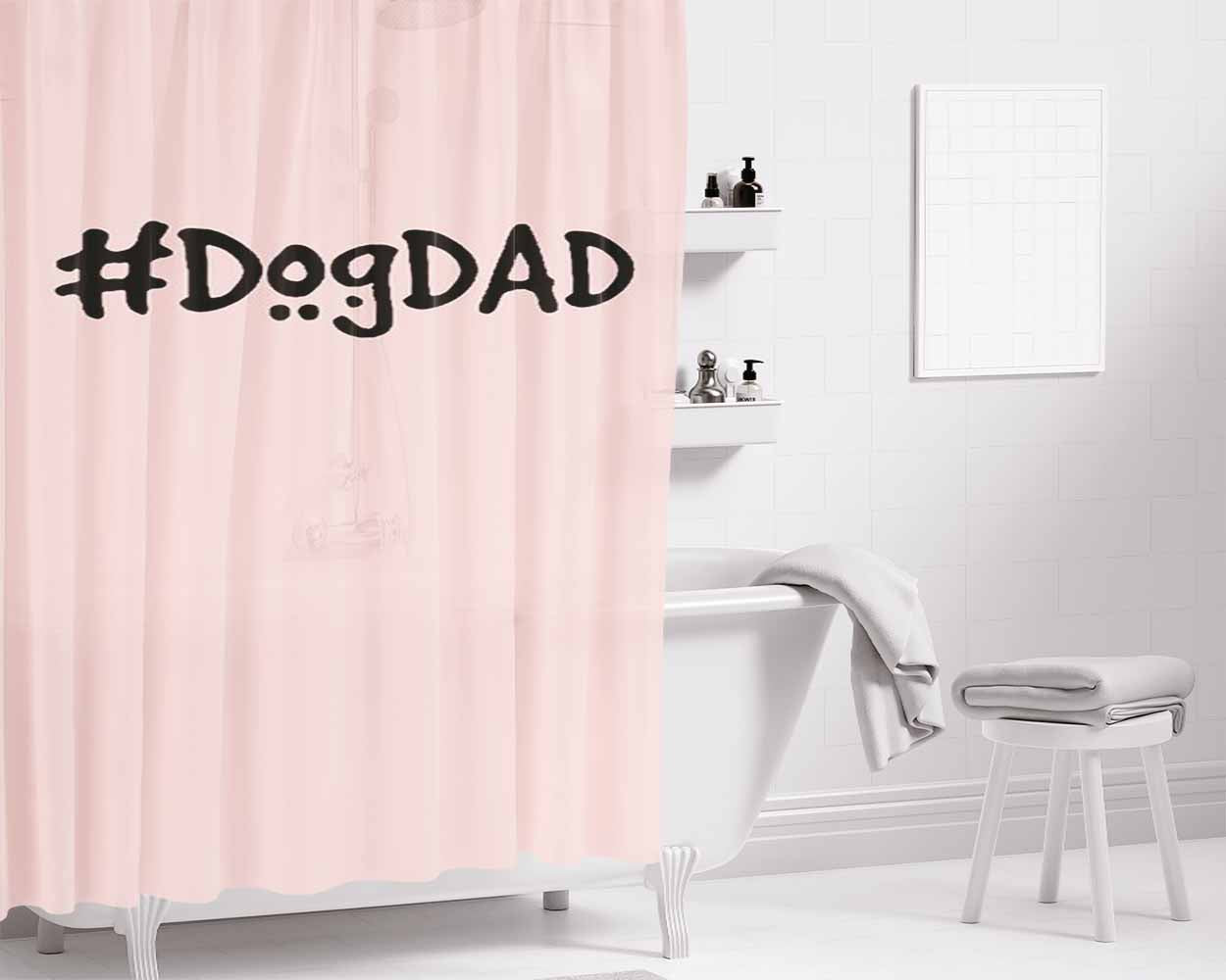 Hashtag Dog Dad Ever Father'S Day Best Dog Gift Bathroom Shower Curtain Fabric Waterproof | 66 X 72 Inch