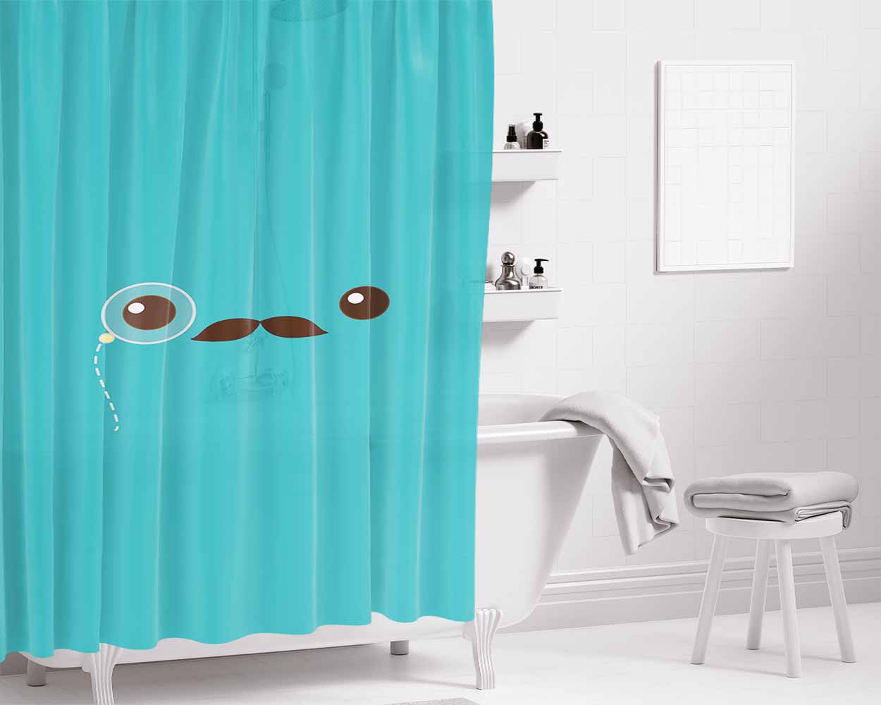 Hipster Mickey Mouse Bathroom Shower Curtain Fabric Waterproof | 66 X 72 Inch